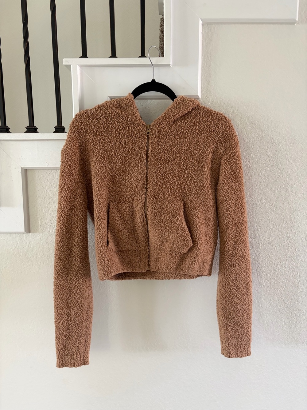 Skims Brown Teddy Fleece Cropped Jacket S/M